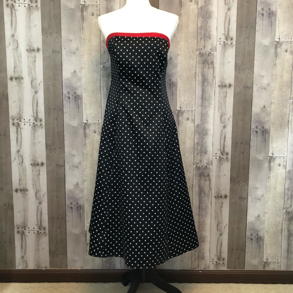 Niki By Niki Livas Strapless Polka Dot Dress